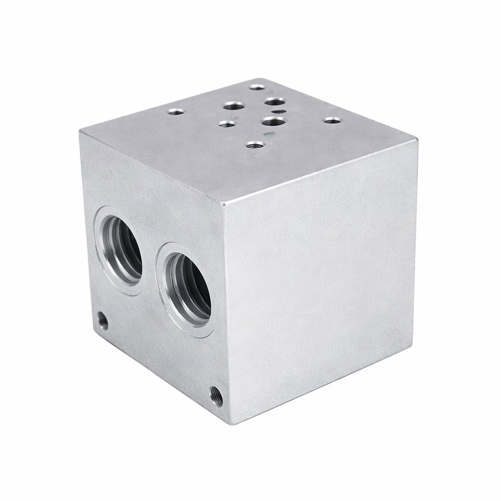 Hyvair manifold with relief valve, aluminum, 1 station, D03 size, 1/4" NPT ports. — islandhydraulicsupply.com