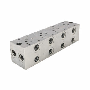 Hyvair miniature manifold, nickel-plated steel, 1 station, compact design for hydraulic systems. — islandhydraulicsupply.com