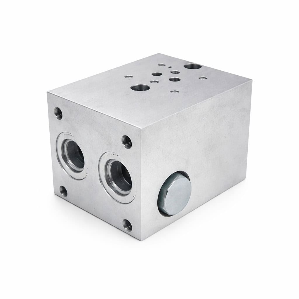 Hyvair standard aluminum manifold MD03-1S-8AB-10PT, 1 station, D03 port size, aluminum construction. — islandhydraulicsupply.com