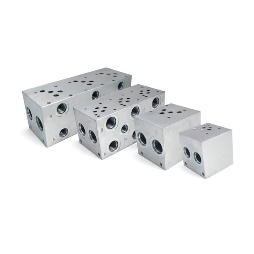 Hyvair manifold with relief valve, aluminum, 1 station, for hydraulic systems, part of D03 series. — islandhydraulicsupply.com