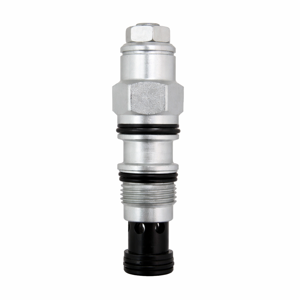 Hyvair cartridge counterbalance valve with adjustment screw and threaded cartridge body