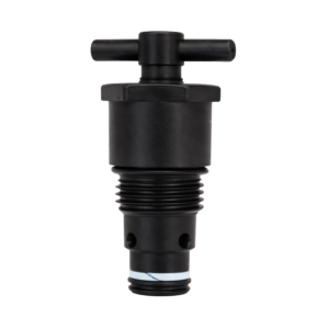 Hyvair cartridge shut off valve with manual push-pull actuator and threaded body