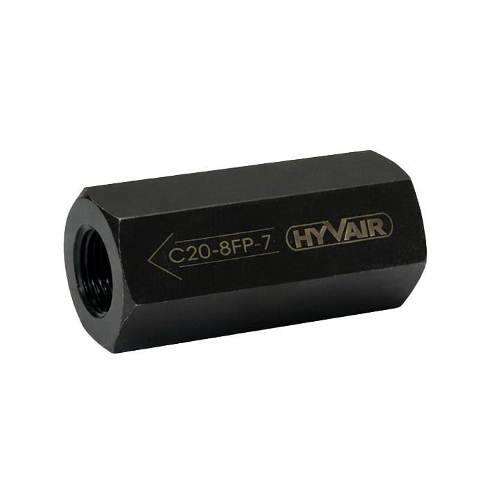 Hyvair inline check valve C20-8FP-7, NPT port, 1/2 inch size, for hydraulic systems. — islandhydraulicsupply.com