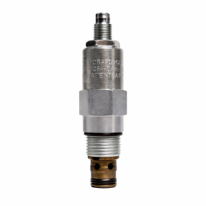Hydraulic cartridge pressure reducing/relieving valve with adjustment screw and threaded cartridge body