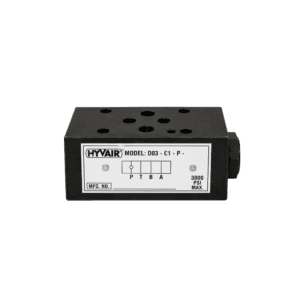 Hyvair D03 double solenoid directional valve, electrical box type, 24 VDC, 3000 PSI max. — islandhydraulicsupply.com