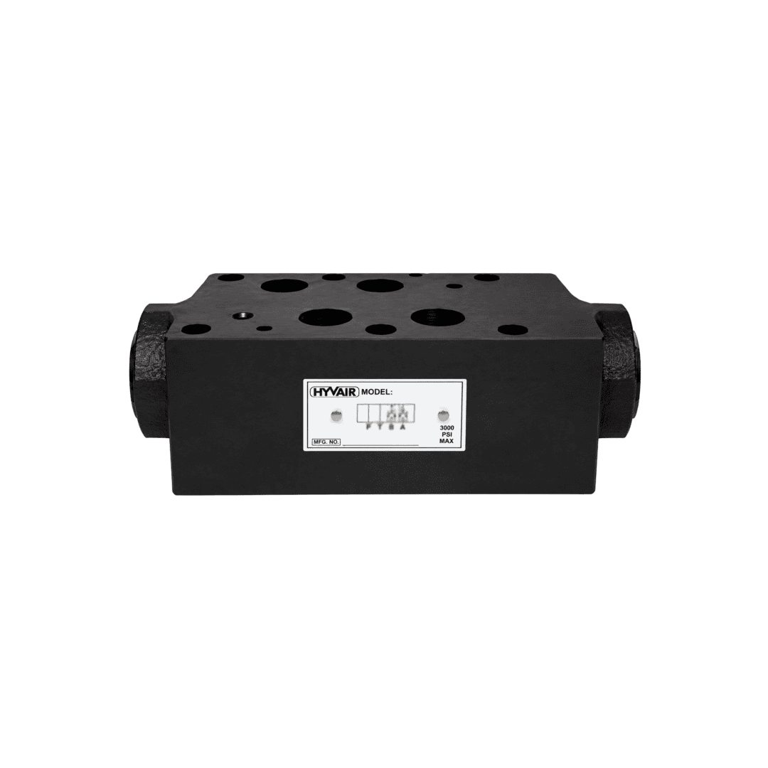 Hyvair valve manifold block, model with multiple ports and control options. — islandhydraulicsupply.com