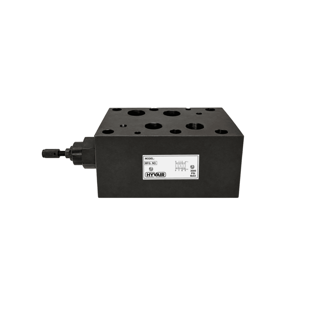 Hyvair hydraulic valve block PCP16-3K-2BK-2, 16 GPM, 3000 PSI, SAE B mount, NPT ports. — islandhydraulicsupply.com