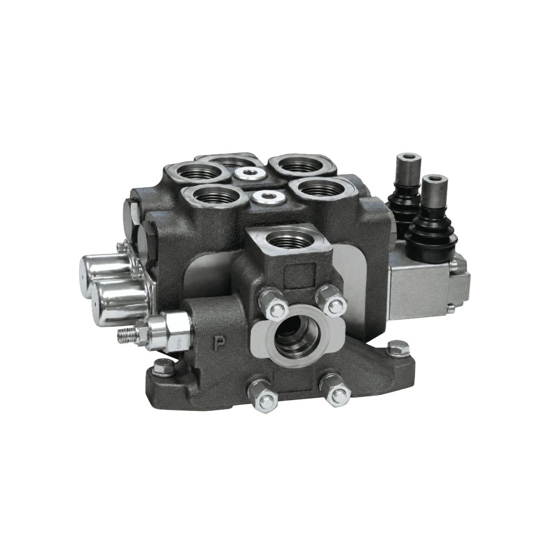 Hyvair hydraulic valve manifold, part number not specified, with multiple port connections and solen. — islandhydraulicsupply.com