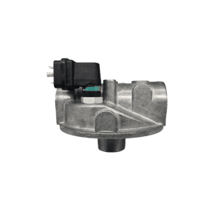 Zinga SF12225H22000 spin-on filter head with visual/electrical DIN indicator, side view — islandhydraulicsupply.com
