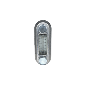 Zinga SG03ATG reservoir sight level gauge with thermometer and aluminum guard, 3 in bolt centers — islandhydraulicsupply.com