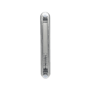 Zinga SG10ATG reservoir sight level gauge with thermometer and aluminum guard, 10 in bolt centers — islandhydraulicsupply.com