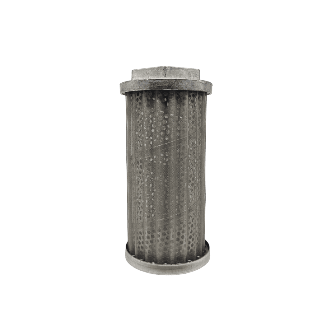 Zinga SS12000 suction strainer with 100 mesh wire cloth element, side view — islandhydraulicsupply.com