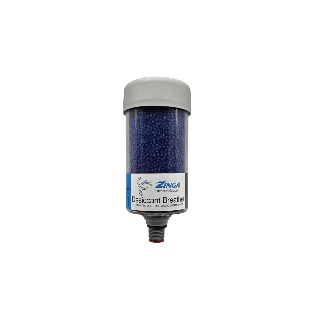 Zinga TT-1 desiccant breather with 3/8 in Sure-Fit connection, front view — islandhydraulicsupply.com