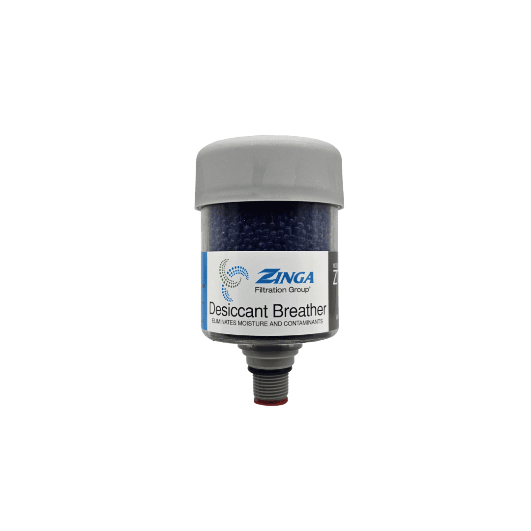 Zinga TT-BB desiccant breather with 3/8 in Sure-Fit connection, front view — islandhydraulicsupply.com