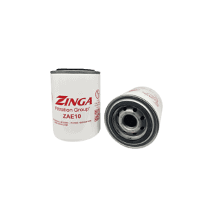 Two Zinga ZAE10 spin-on filter elements showing the can and the 1-12 UN mounting thread — islandhydraulicsupply.com